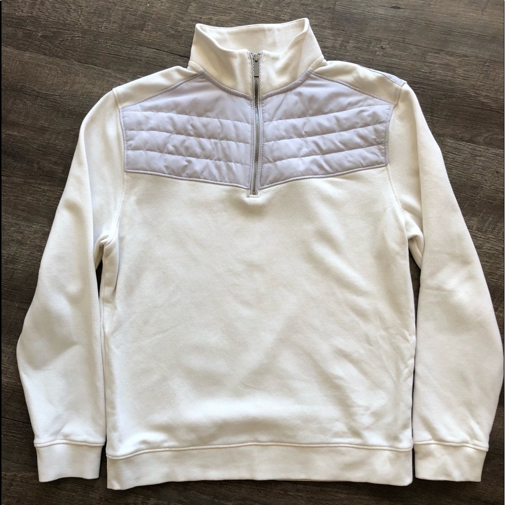 Calvin Klein Winter White Quarter Zip Jacket | Size Medium | Knit & Fleece